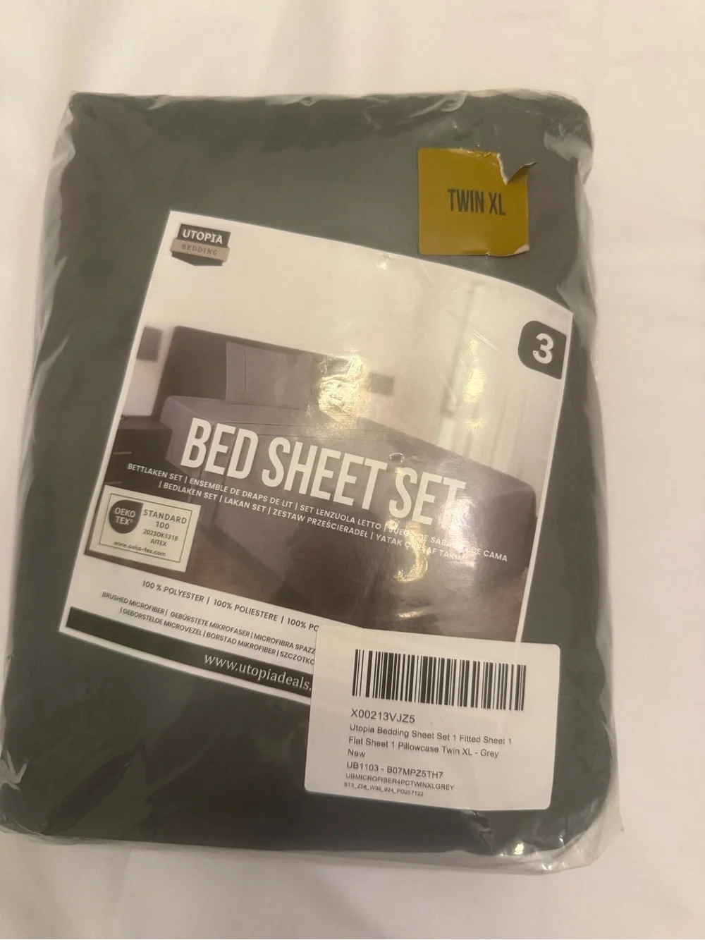 Utopia Bedding Twin XL Sheet Set - Grey